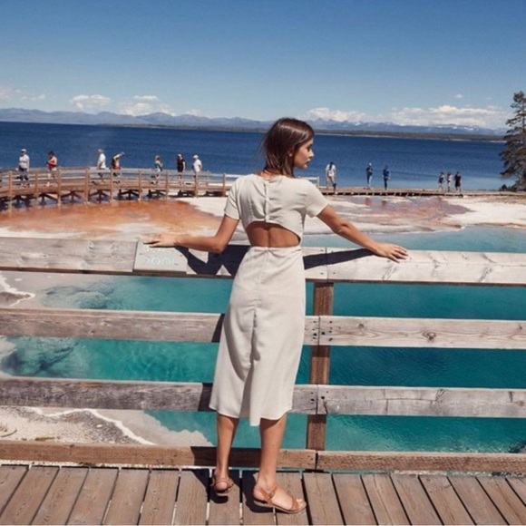 Christy Dawn Sienna Mist Checker midi dress size large - Picture 3 of 9